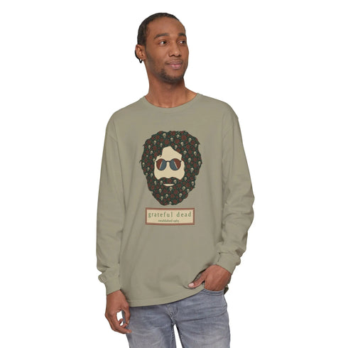 Grateful Dead - Skulls & Roses Jerry Vineyard Collection Garment-Dyed Long Sleeve - StealieShop