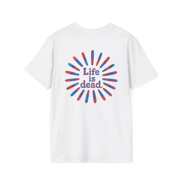 Grateful Dead - Two-Sided Tie Dye Sunburst and Jerry Life is dead. Grateful Dead T-Shirt - StealieShop