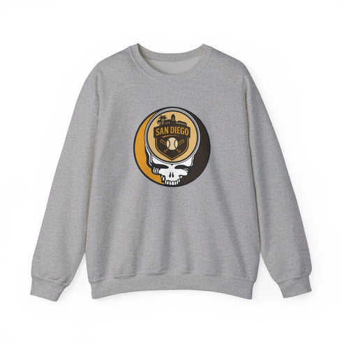 Grateful Dead - San Diego Padres Grateful Dead Stealie Crewneck Sweatshirt - MLB - StealieShop