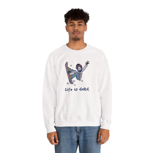 Grateful Dead - Snowboardin' Jerry | Life is dead. Crewneck Sweatshirt - StealieShop