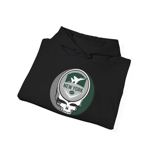 Grateful Dead - New York Jets Stealie Grateful Dead Hooded Sweatshirt - NFL - StealieShop