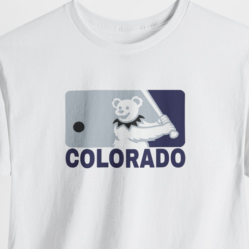 Colorado Rockies Dancing Bear MLB Logo Unisex Grateful Dead T-Shirt