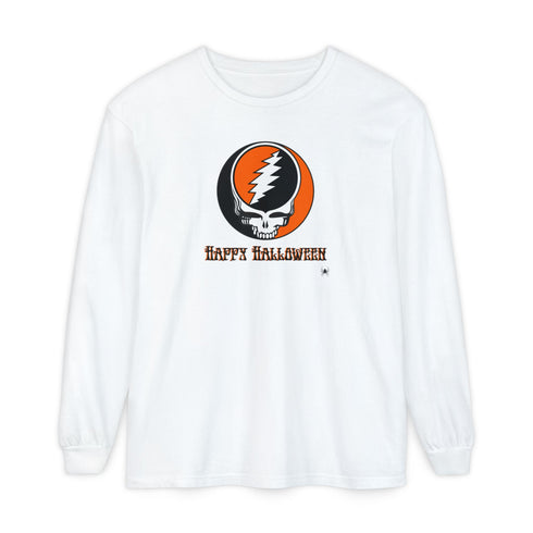 Happy Halloween Stealie Garment-Dyed Long Sleeve T-Shirt