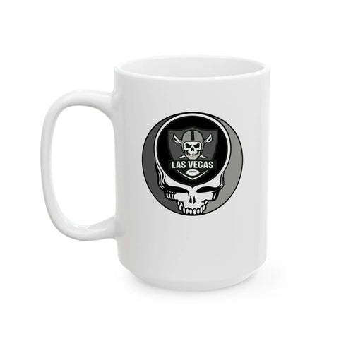 Grateful Dead - Las Vegas Raiders Stealie Ceramic Coffee Mug - NFL - StealieShop