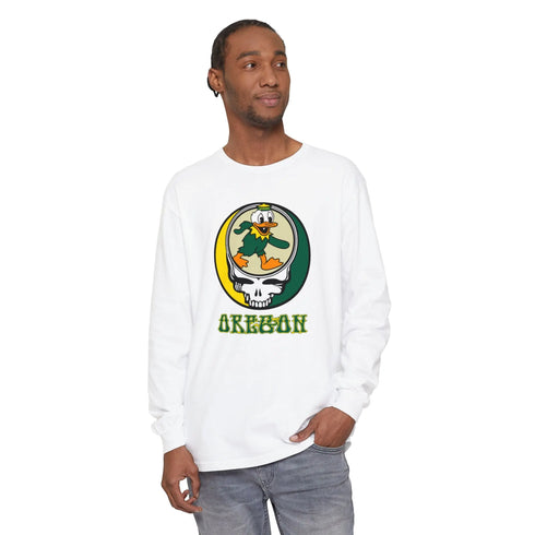 Grateful Dead - Oregon Dancing Duck Vineyard Collection Unisex Garment-Dyed Long Sleeve - StealieShop