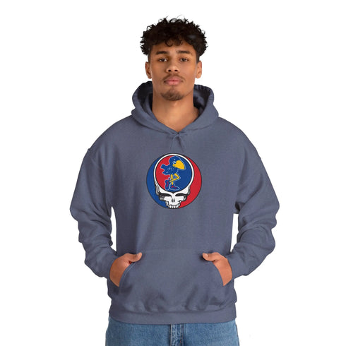 KU Jayhawks Grateful Dead Steal Your Face Unisex Hoodie StealieShop