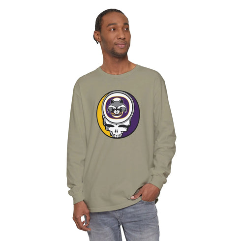 Grateful Dead - Oconomowoc High School - Raccoons Garment-Dyed Long Sleeve T-Shirt - StealieShop