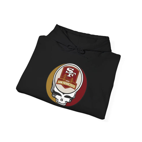Grateful Dead - San Francisco 49ers Stealie Grateful Dead Hooded Sweatshirt - NFL - StealieShop
