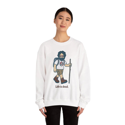 Grateful Dead - Hikin' Jerry | Life is dead. Crewneck Sweatshirt - StealieShop