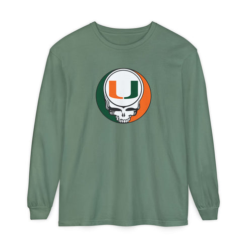 University of Miami Unisex Garment-Dyed Long Sleeve T-Shirt