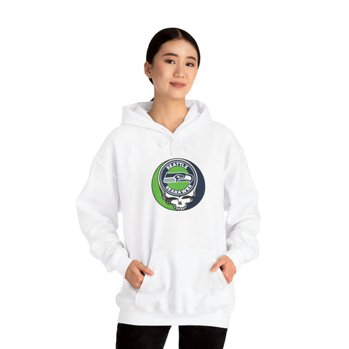 Seattle Seahawks Grateful Dead Hooded Sweatshirt - NFL Fan Apparel - StealieShop