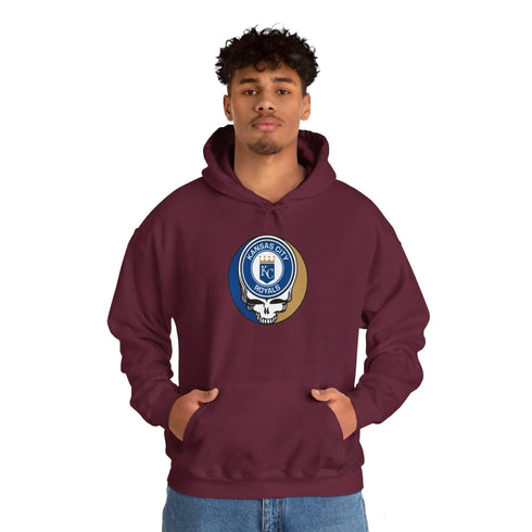 Kansas City Royals Grateful Dead Unisex Heavy Blend Hoodie - Hooded Sweatshirt - StealieShop