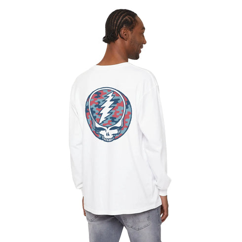 Grateful Dead - Camo Stealie Two-Sided Vineyard Collection Garment-Dyed Long Sleeve - StealieShop
