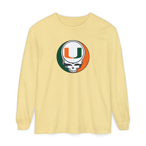 University of Miami Unisex Garment-Dyed Long Sleeve T-Shirt