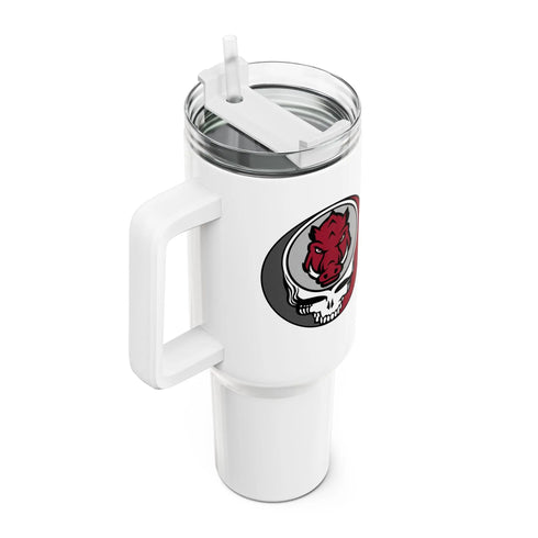Grateful Dead - University of Arkansas Stealie "Fat Man" Tumbler, Double Insulated 40oz Travel Mug - StealieShop