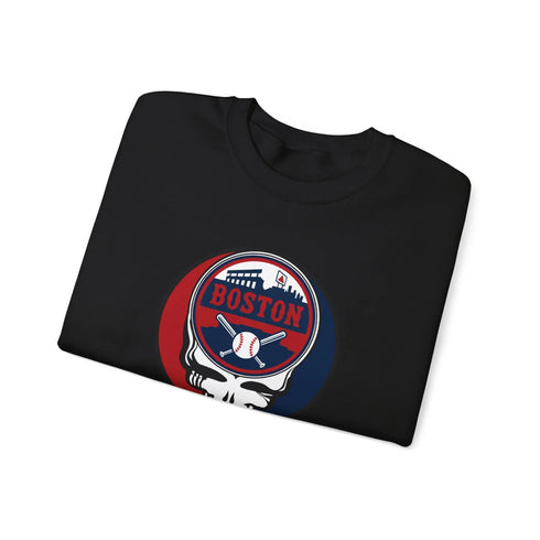 Grateful Dead - Boston Red Sox Stealie Grateful Dead Crewneck Sweatshirt - MLB - StealieShop