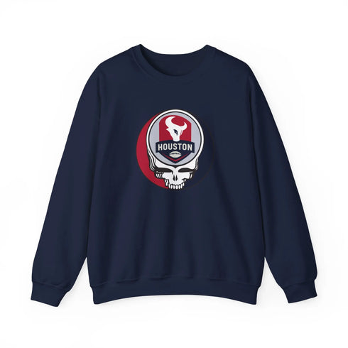 Grateful Dead - Houston Texans Grateful Dead Stealie Crewneck Sweatshirt - NFL - StealieShop