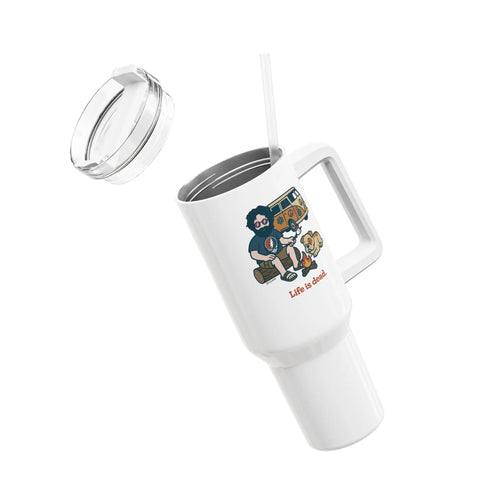 Grateful Dead - Campin' Jerry - Life is dead. "Fat Man" Tumbler, Double Insulated 40oz Travel Mug - StealieShop