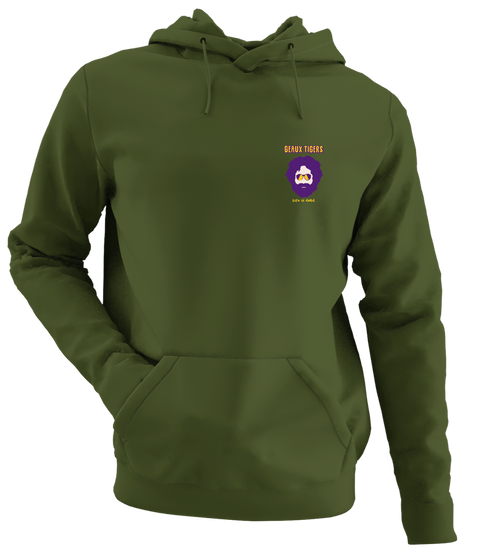 LSU Jerry - Life is dead.® - Premium Grateful Dead Left Chest Hoodie - Military Green - 7
