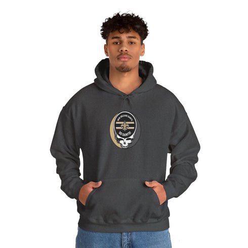 New Orleans Saints Grateful Dead Hooded Sweatshirt - NFL Fan Apparel - StealieShop