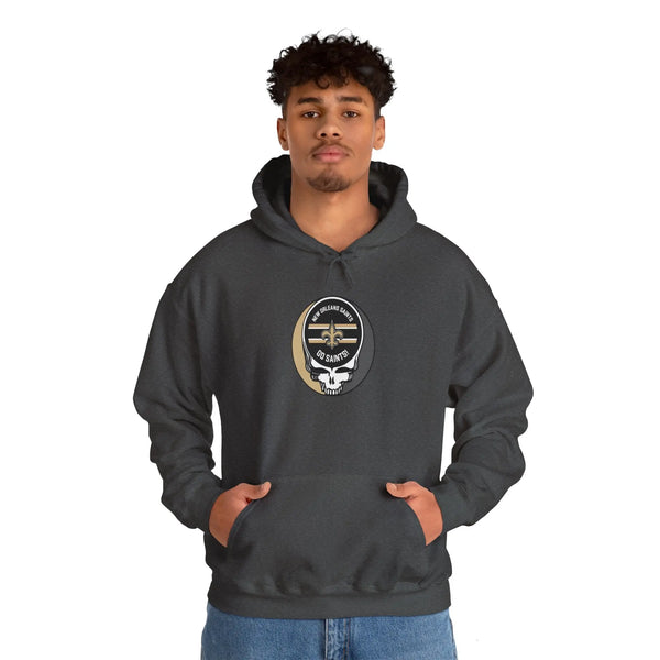 New Orleans Saints Grateful Dead Hooded Sweatshirt - NFL Fan Apparel - StealieShop