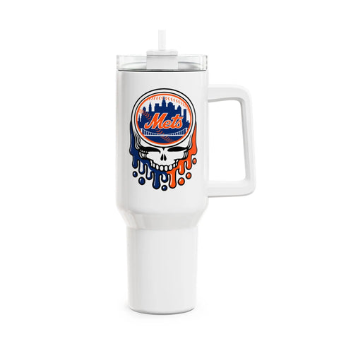 Grateful Dead - New York Mets Dripping Stealie "Fat Man" Tumbler, Double Insulated 40oz Travel Mug - StealieShop