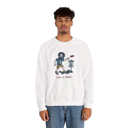 Grateful Dead - Disc Golfin' Jerry | Life is dead. Crewneck Sweatshirt - StealieShop