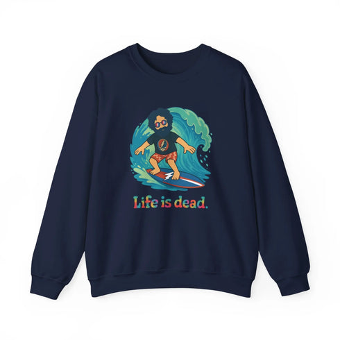 Grateful Dead - Surfing Jerry Life is dead. Crewneck Sweatshirt - StealieShop