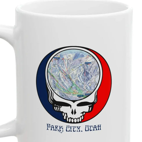 Park City Trail Map Stealie 15oz Ceramic Mug