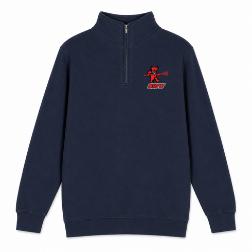Ohio Wesleyan Lax - Premium Grateful Dead Quarter-Zip Pullover - Navy - 3