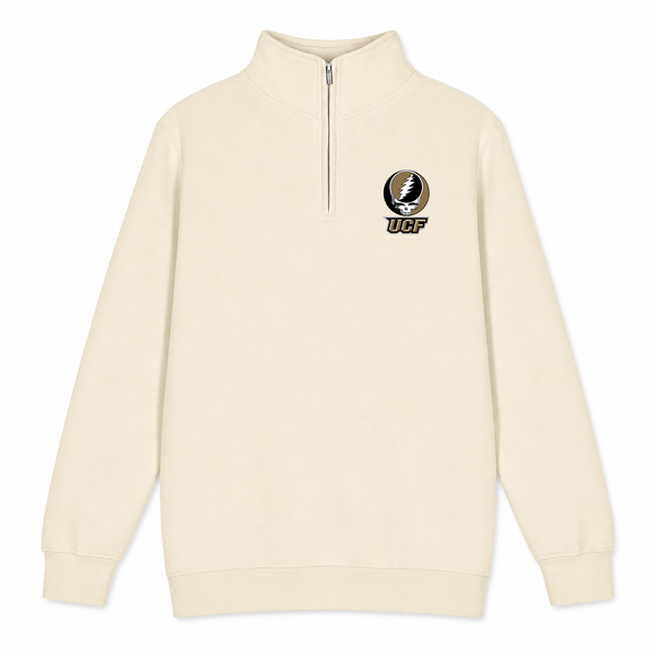 University of Central Florida - Premium Grateful Dead Quarter-Zip Pullover - Sand - 1