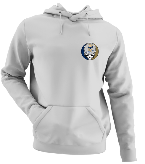 University of Akron - Premium Grateful Dead Left Chest Hoodie - Sport Grey