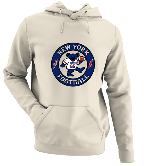 New York Football Dancing Bear - Premium Grateful Dead Hoodie - Sand