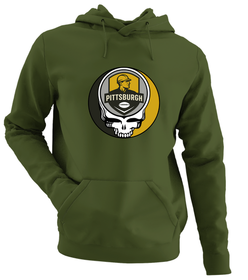Pittsburgh Football - Premium Grateful Dead Hoodie - Military Green - 7