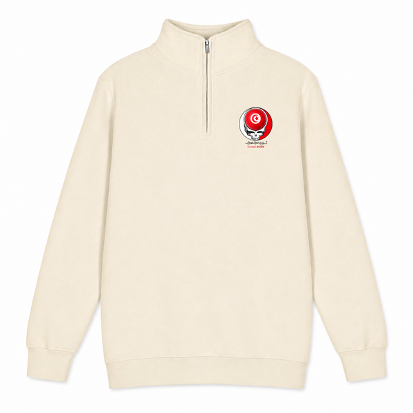 Tunisia FIFA World Cup - Premium Grateful Dead Quarter-Zip Pullover - Sand - 1
