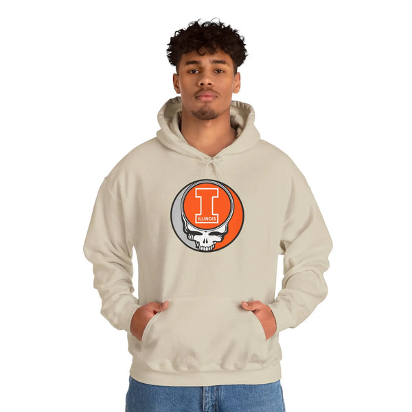 Grateful Dead - University of Illinois Grateful Dead Unisex Heavy Blend Hoodie - Hooded Sweatshirt - StealieShop