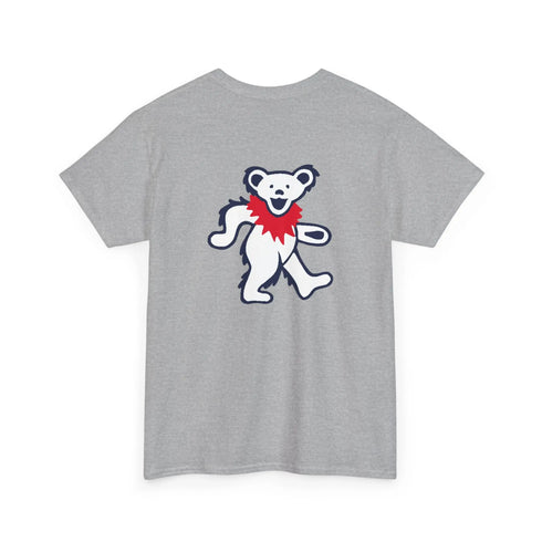 Grateful Dead - Front + Back Print - New York Yankees Stealie / Dancing Bear T-Shirt - MLB - StealieShop