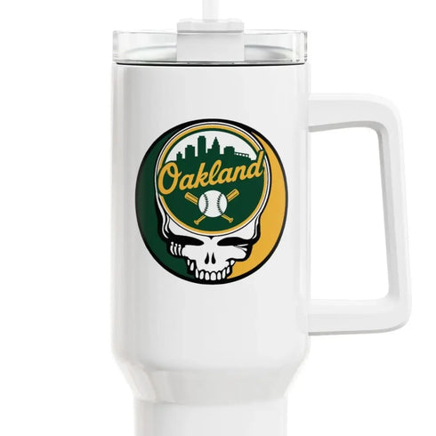 Grateful Dead - Oakland A's "Fat Man" Tumbler, Double Insulated 40oz Travel Mug - StealieShop