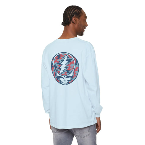 Grateful Dead - Camo Stealie Two-Sided Vineyard Collection Garment-Dyed Long Sleeve - StealieShop