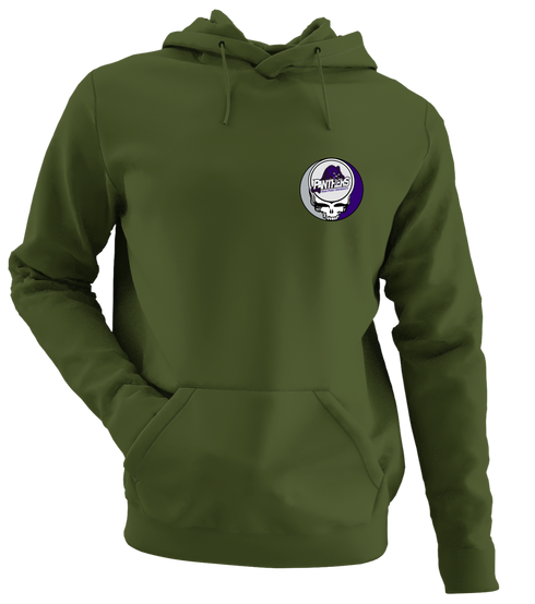 High Point University - Premium Grateful Dead Left Chest Hoodie - Military Green - 7
