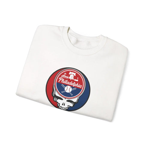 Grateful Dead - Philadelphia Phillies Grateful Dead Stealie Crewneck Sweatshirt - MLB - StealieShop
