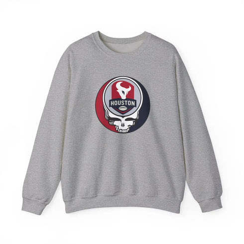 Grateful Dead - Houston Texans Grateful Dead Stealie Crewneck Sweatshirt - NFL - StealieShop