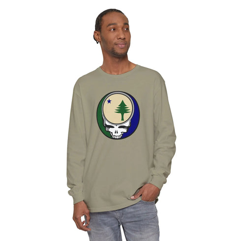 Grateful Dead - Maine Unofficial State Flag Vineyard Collection Unisex Garment-dyed Long Sleeve - StealieShop