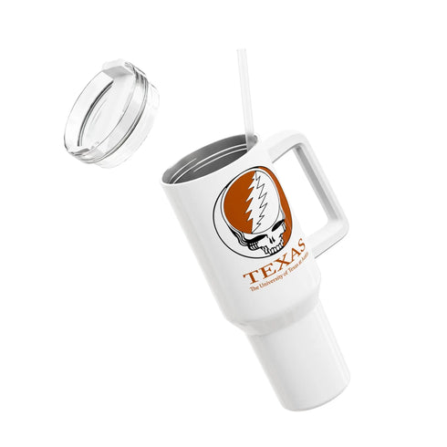Grateful Dead - University of Texas Stealie "Fat Man" Tumbler, Double Insulated 40oz Travel Mug - StealieShop