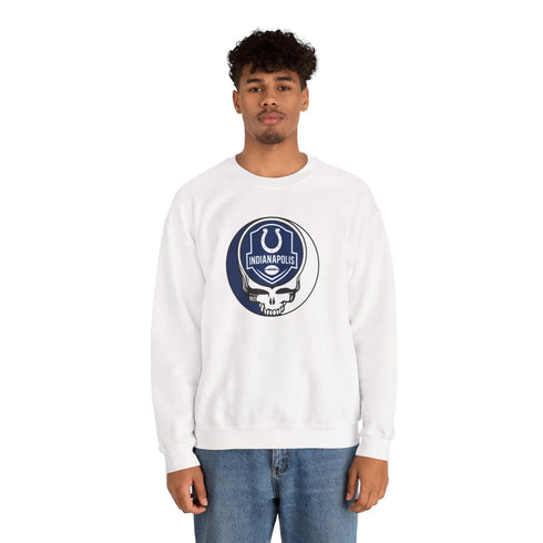 Grateful Dead - Indianapolis Colts Stealie Grateful Dead Crewneck Sweatshirt - NFL - StealieShop
