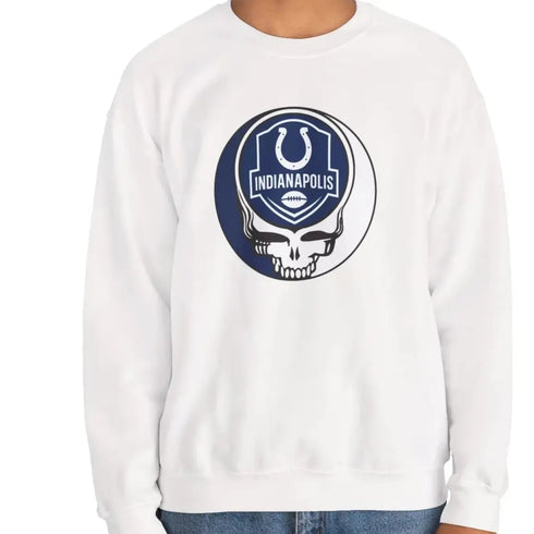 Grateful Dead - Indianapolis Colts Stealie Grateful Dead Crewneck Sweatshirt - NFL - StealieShop