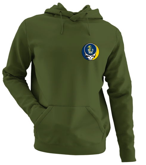 Newumann - Premium Grateful Dead Left Chest Hoodie - Military Green - 7