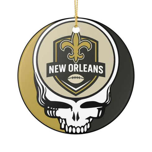 Grateful Dead - New Orleans Football Stealie Christmas Ornament - StealieShop