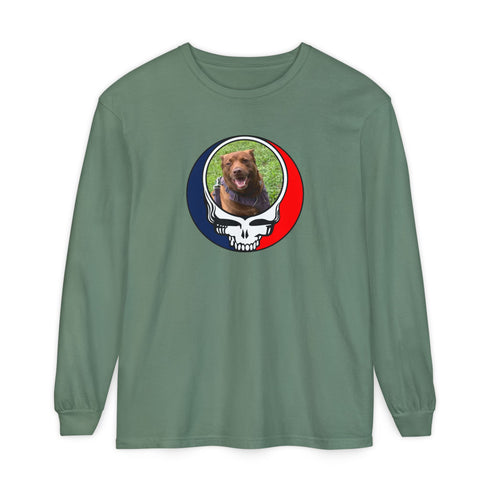 Custom Dog Stealie Garment-Dyed Long Sleeve T-Shirt (33)