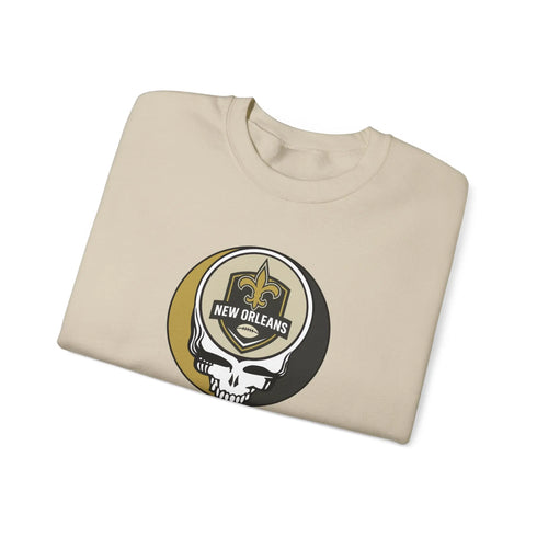 Grateful Dead - New Orleans Saints Grateful Dead Stealie Crewneck Sweatshirt - StealieShop
